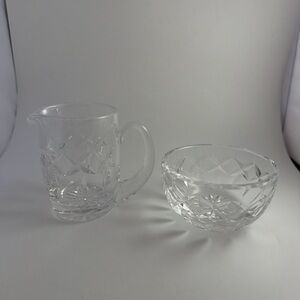 Waterford Crystal Open Sugar Bowl & Creamer Stamped